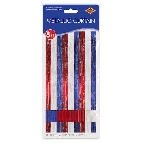 Beistle 8ft. Red, White, & Blue Gleam 'N Curtain